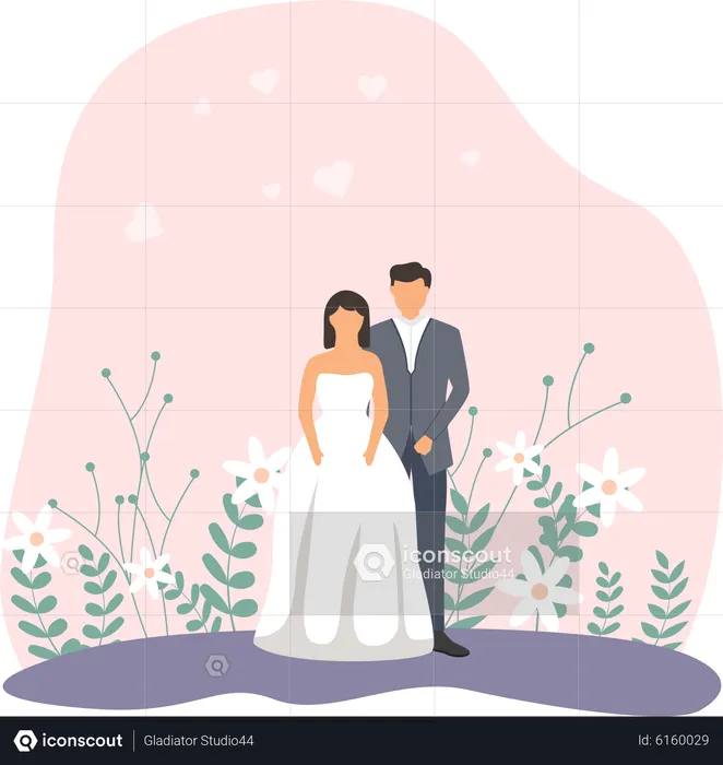 Pareja de boda  Ilustración