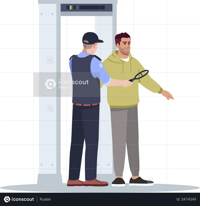 Body scan at airport security  Illustration