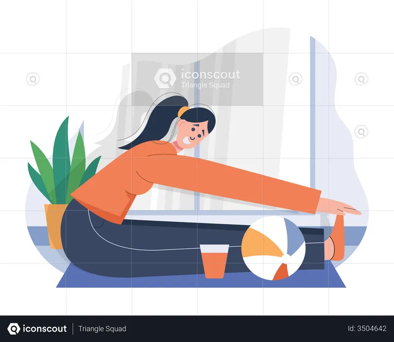 Body stretching by girl  Illustration