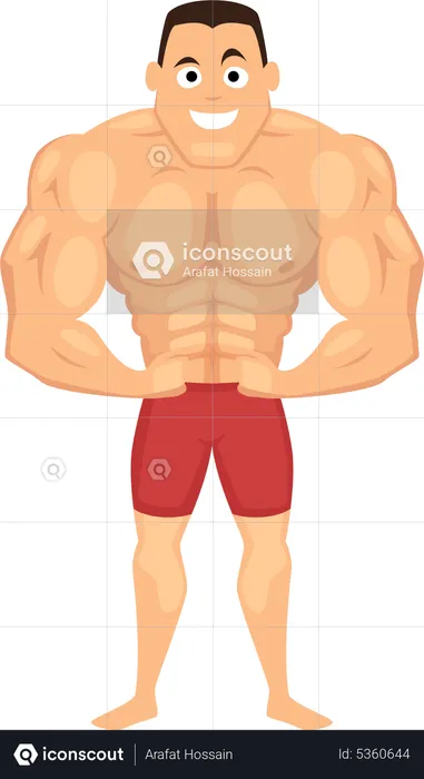 Bodybuilder Posing abs  Illustration