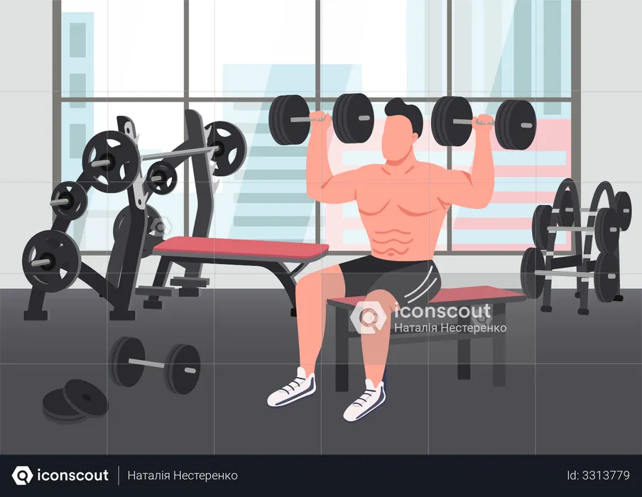 Bodybuilding exercise  Illustration