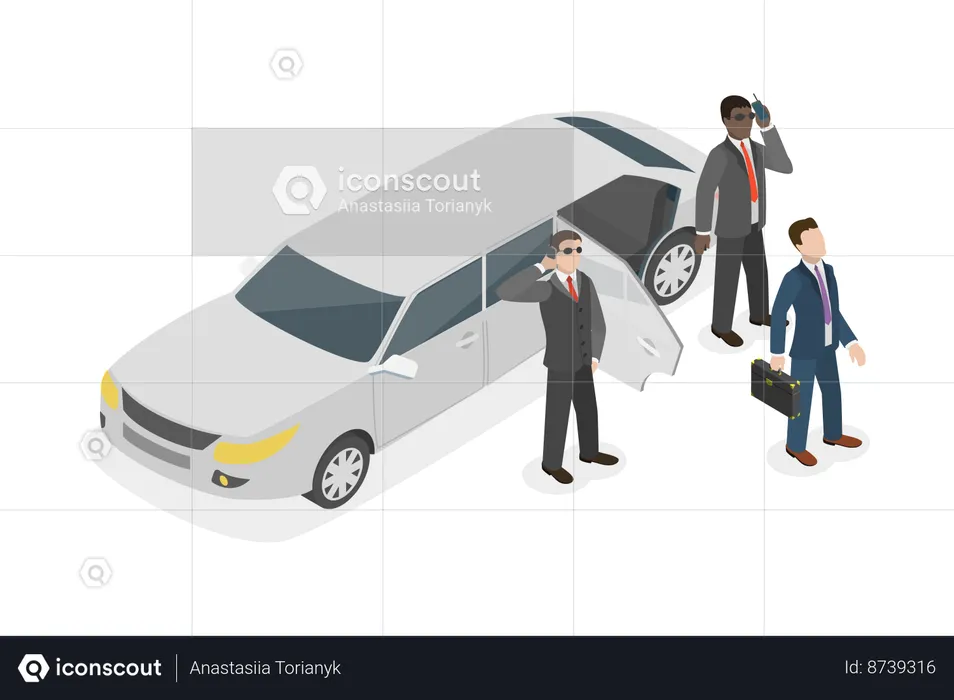 Bodyguard with Security Service  Illustration