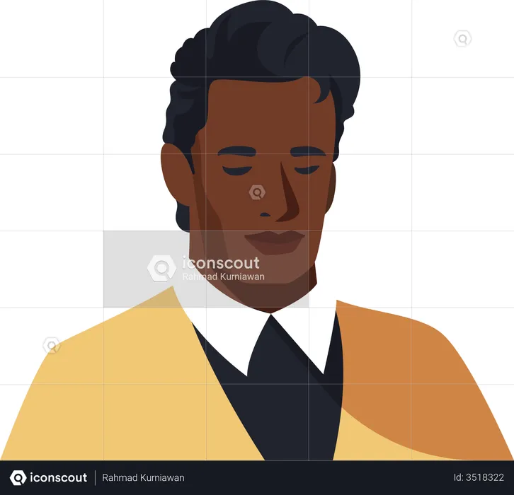 Bold black gentlemen  Illustration