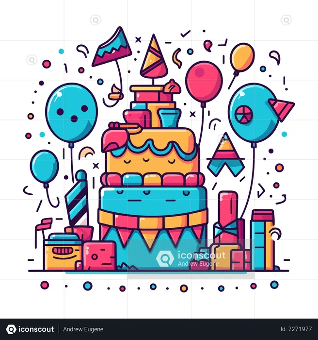 Bolo de aniversário  Ilustração