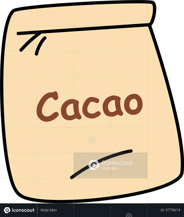 Bolsa de harina de cacao  Ilustración