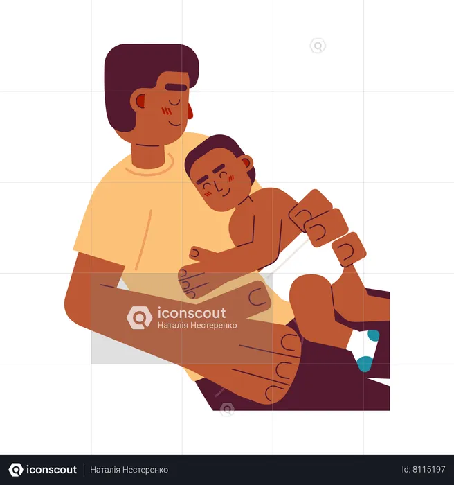 Bond between father and child  Illustration