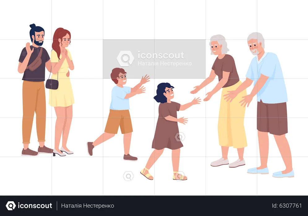 Bonding with grandparents  Illustration