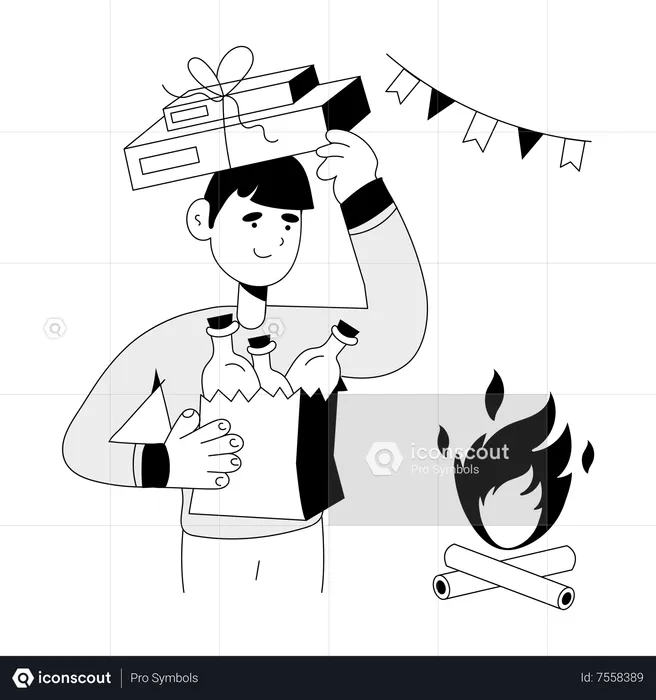 Bonfire Party  Illustration