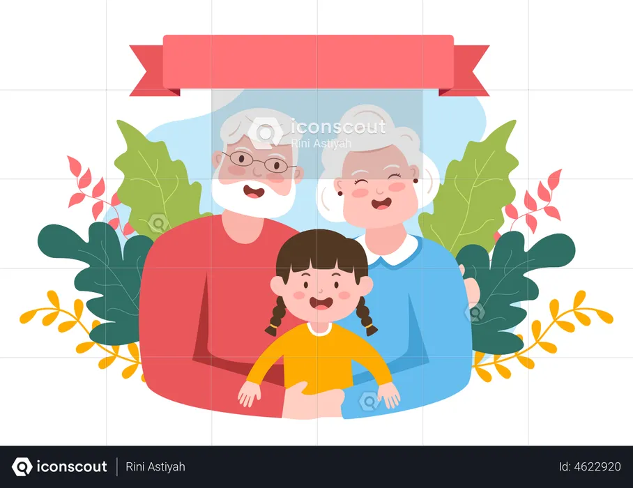 Bonne fête des grands-parents  Illustration