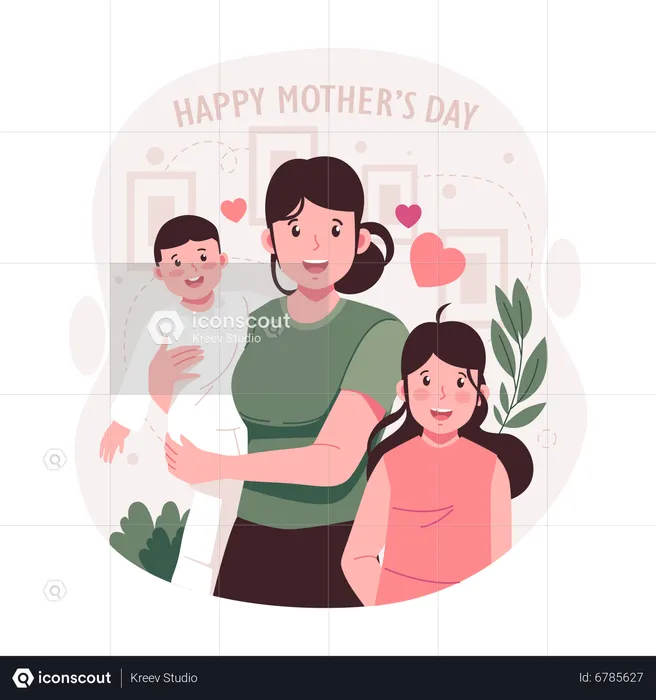 Bonne fête des mères  Illustration
