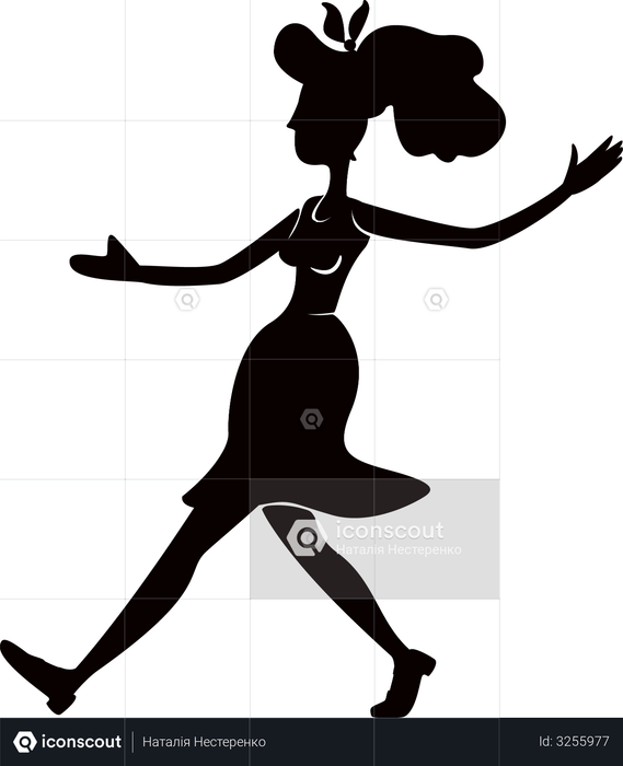 Boogie woogie female dancer Illustration