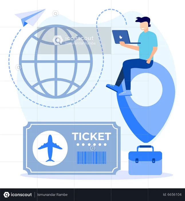 Book international flight ticket online  Illustration