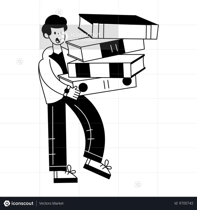 책을 들고 있는 책 애인  일러스트레이션