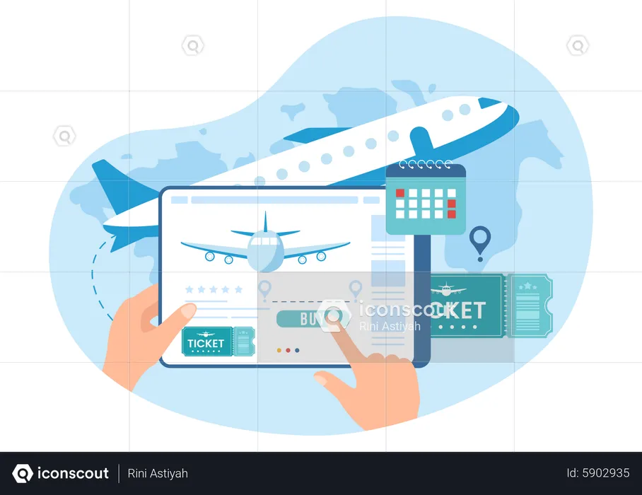 Book online flight ticket  Illustration