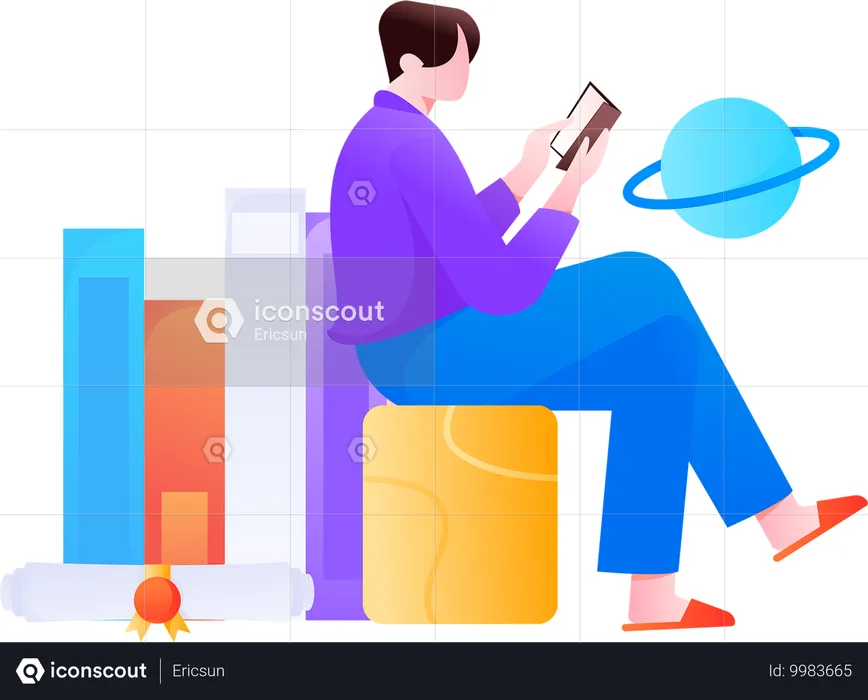 本を読む  イラスト