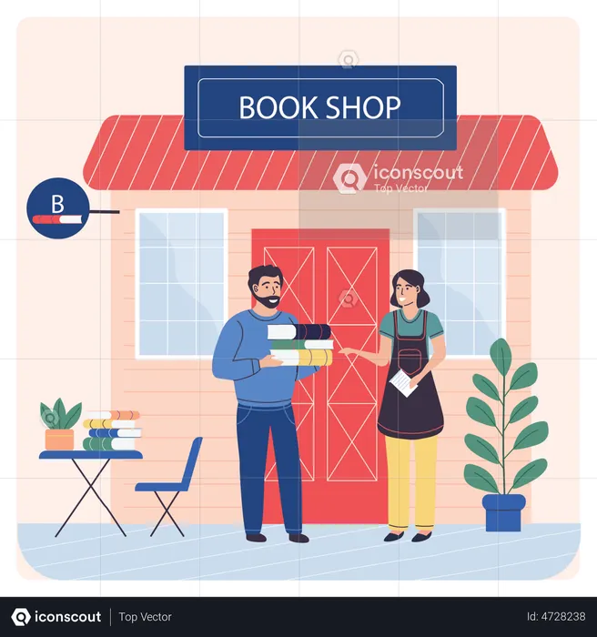 Book Shopping Store  Illustration