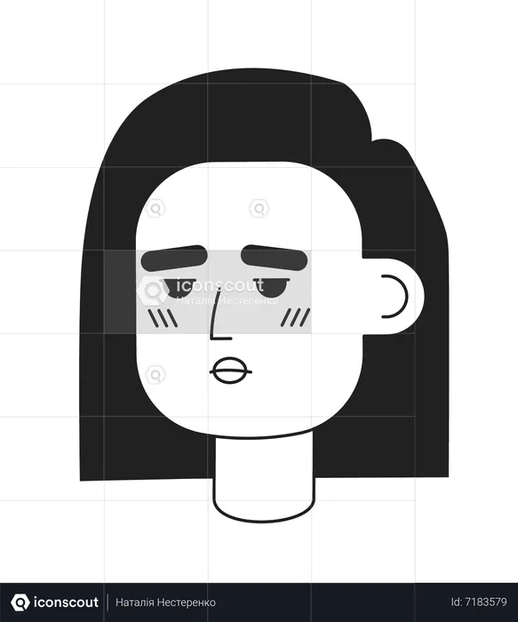 Bored moody woman  Illustration