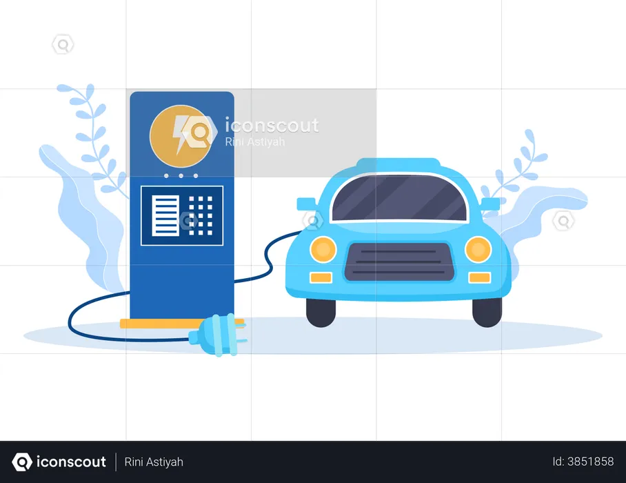 Borne de recharge pour voiture électrique  Illustration