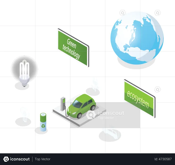 Borne de recharge pour voiture électrique  Illustration