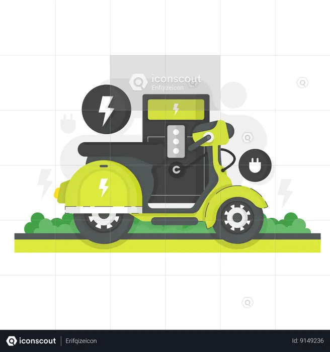 Station de recharge pour véhicules électriques  Illustration