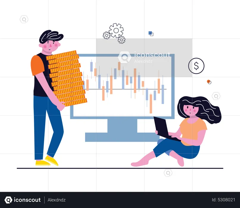 Investitionen an der Börse  Illustration