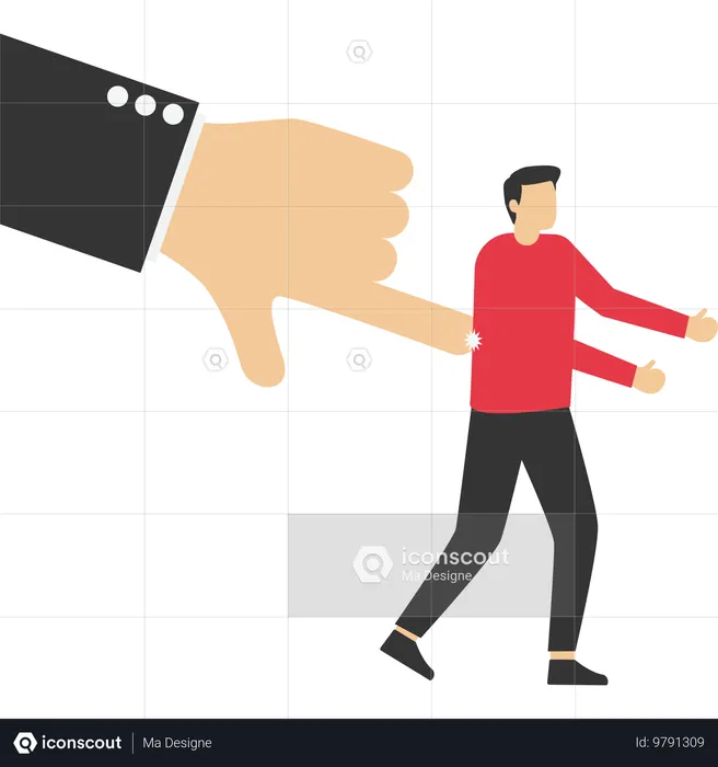 Boss finger nudge businessman employee  Illustration