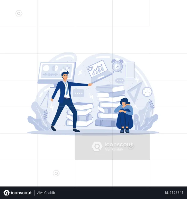 Boss fired the employee at office  Illustration