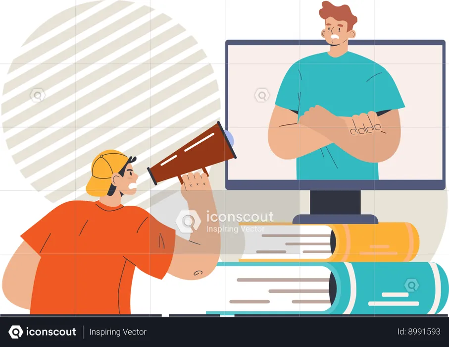 Boss is shouting at employee  Illustration