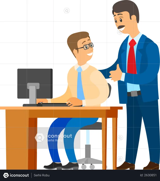 Boss Professional Leader of Company and Worker  Illustration