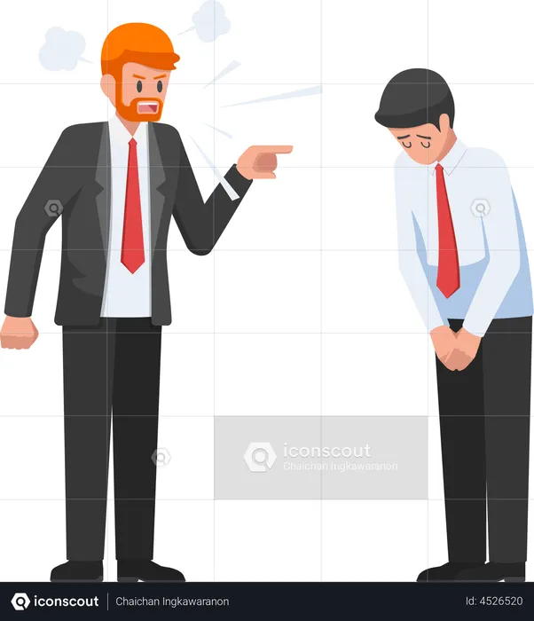 Boss scolding employee  Illustration