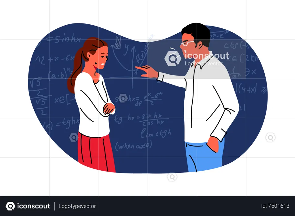 Boss scolding female employee  Illustration
