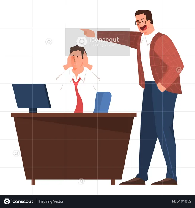 Boss yelling on employee  Illustration