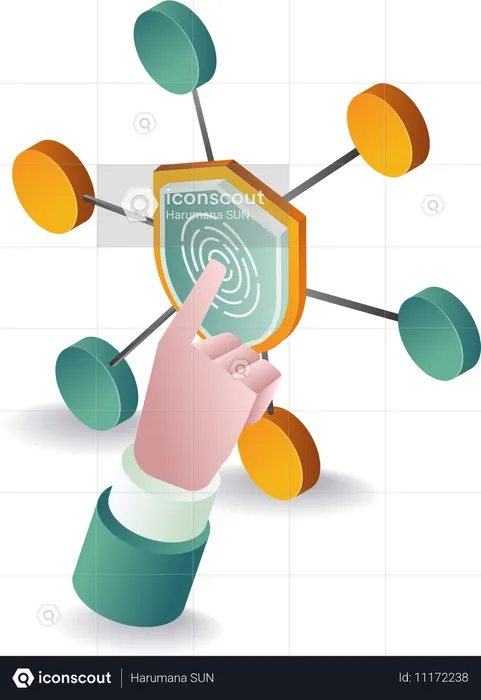 Botão de segurança de rede  Ilustração