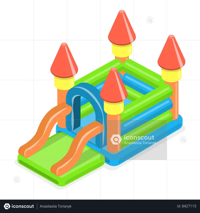 Bouncy inflatable castles  Illustration