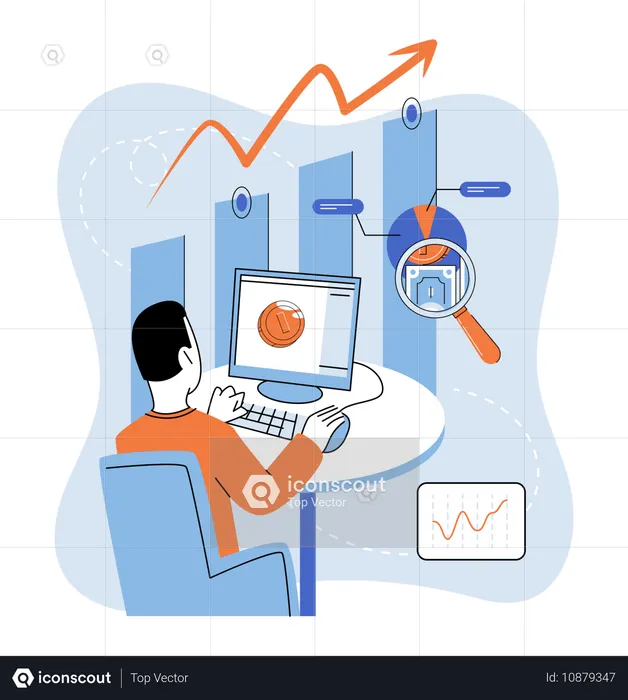 Boussole financière guidant les stratégies d'entreprise  Illustration