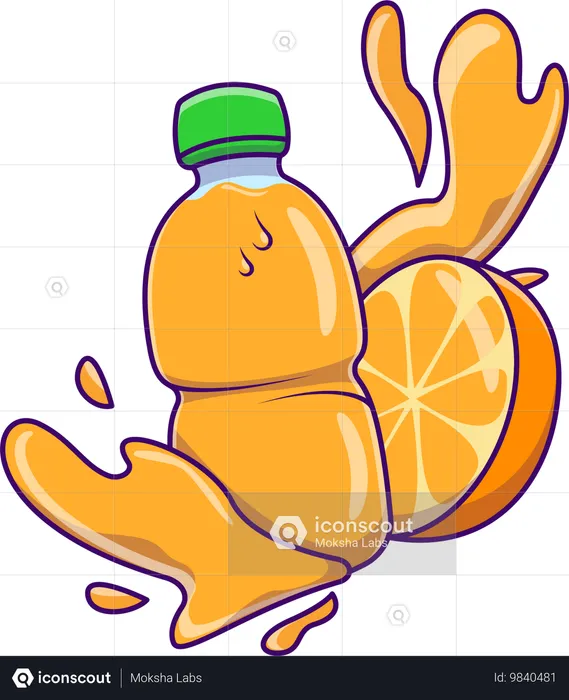 Bouteille de jus d'orange  Illustration