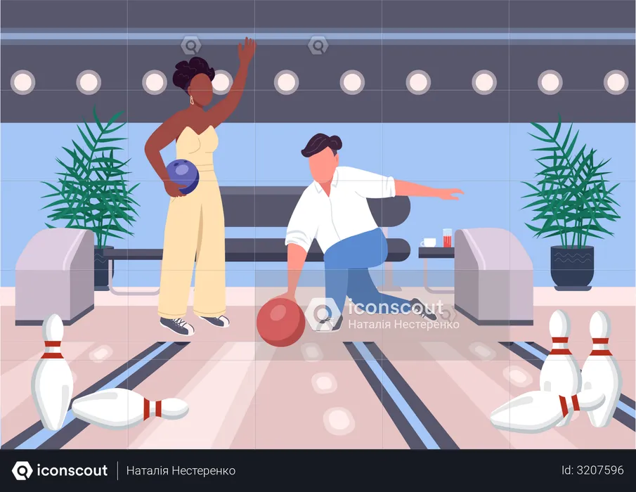 Bowling date  Illustration