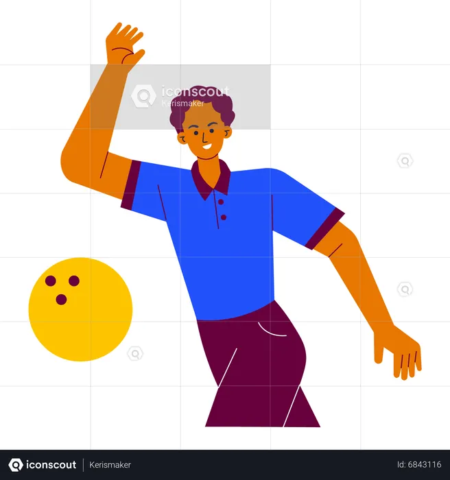 Bowling player plying with bowling ball  Illustration