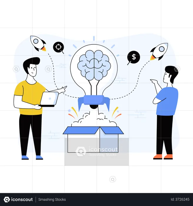 Best Box thinking Illustration download in PNG & Vector format