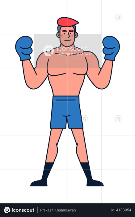 Boxeador masculino  Ilustración