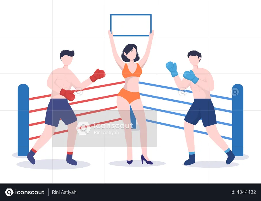 Boxing match round  Illustration