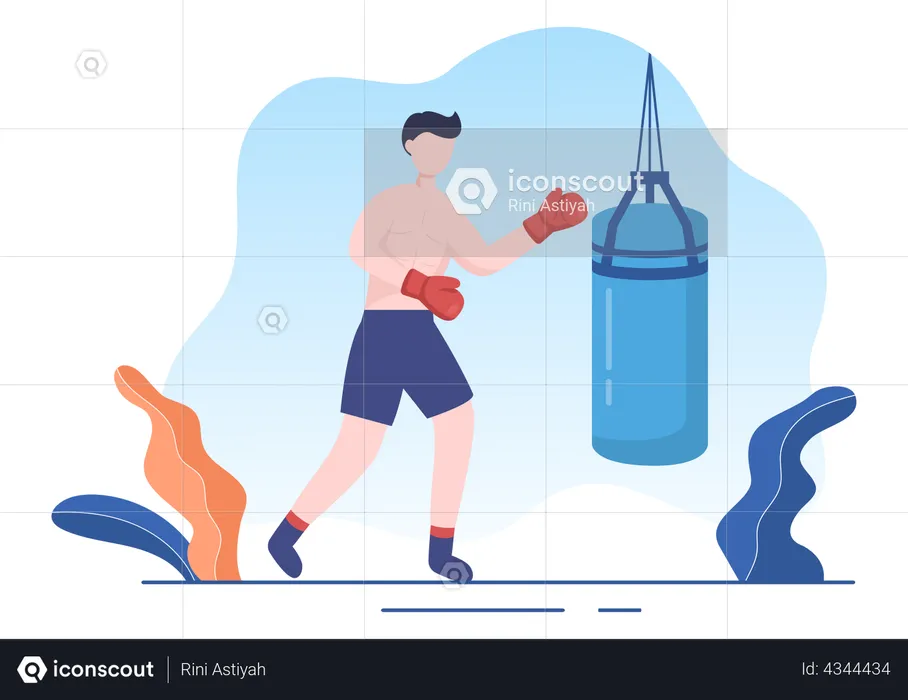 Boxing Practice  Illustration