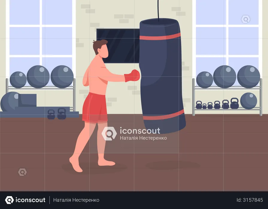 Boxing training  Illustration