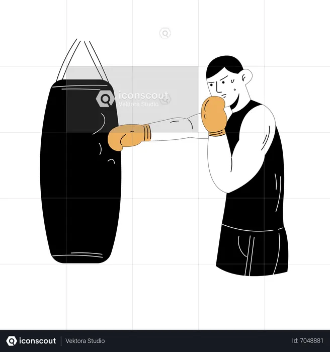 Boxing Training  Illustration