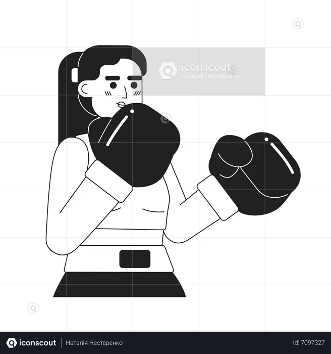 Boxing woman training  Illustration