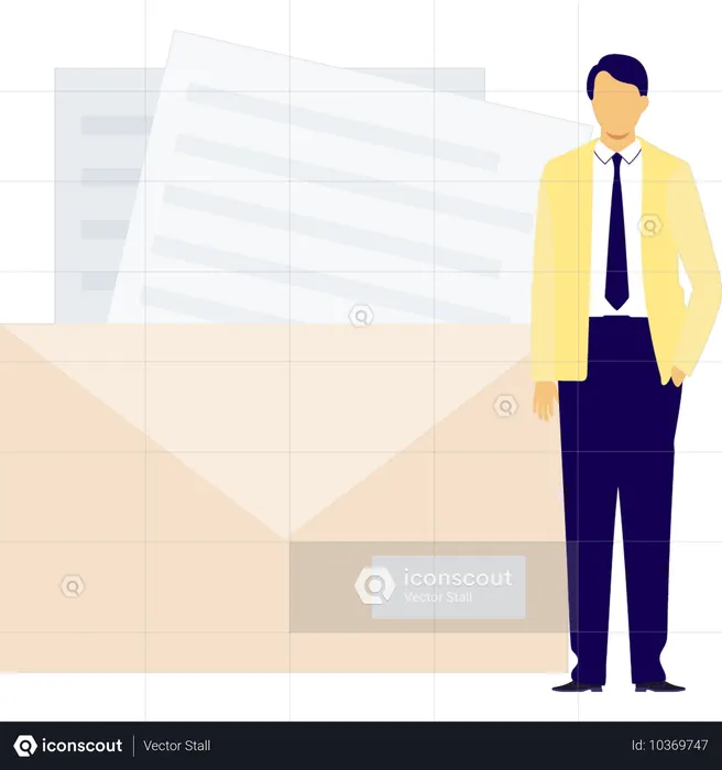 Boy analysis email file  Illustration