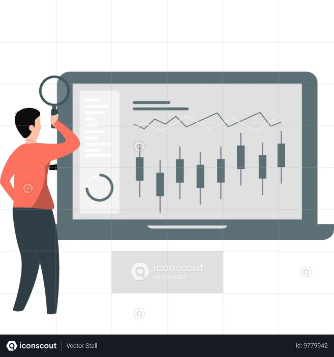 Boy analysis statistics graphs  Illustration