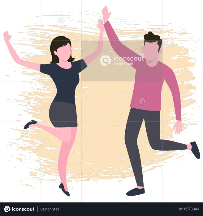 Boy and girl dancing  Illustration
