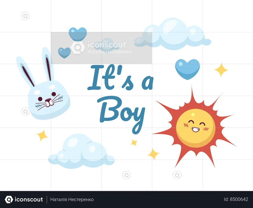 Boy baby shower  Illustration