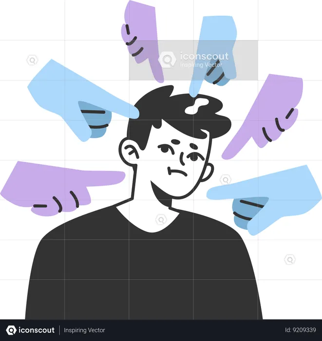 Boy becomes the victim of cyber bully  Illustration